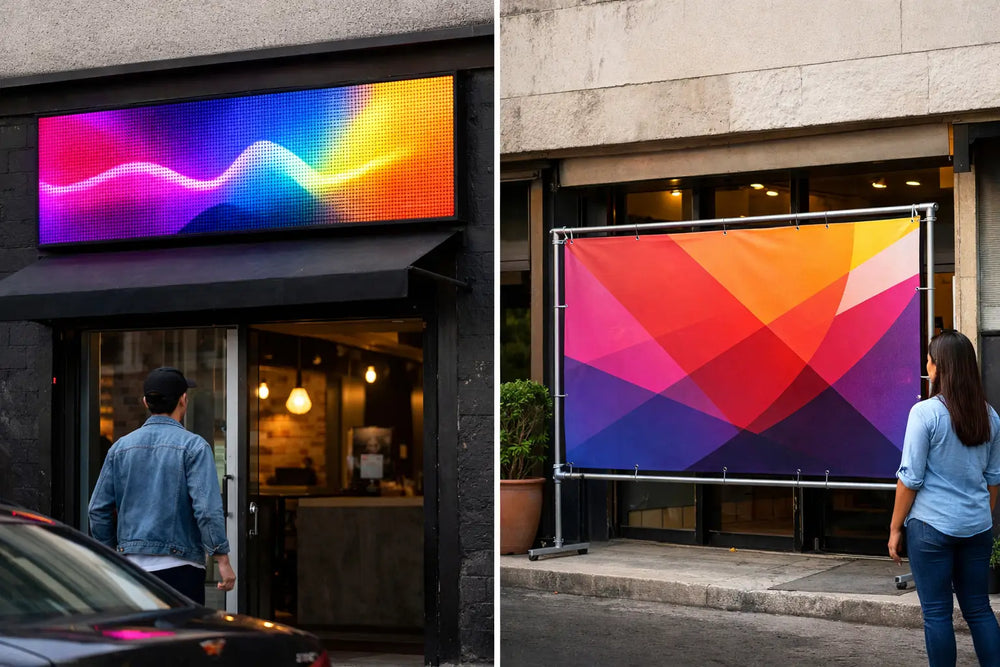 Cartel LED vs cartel impreso: cuál te conviene