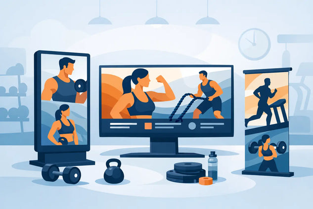 Display publicitario para gimnasio que vende