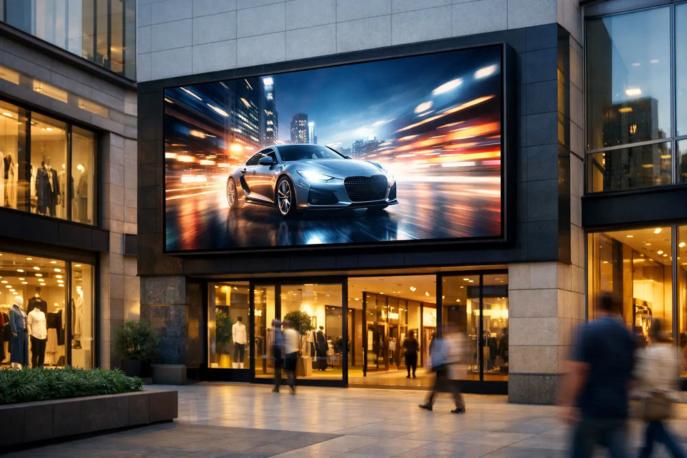 Pantalla publicitaria para fachadas comerciales