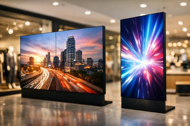 LCD comercial vs LED en espacios comerciales