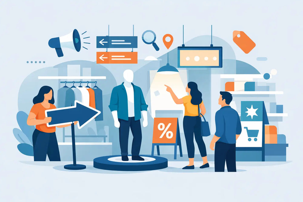 Guía de señalización visual para retail que vende