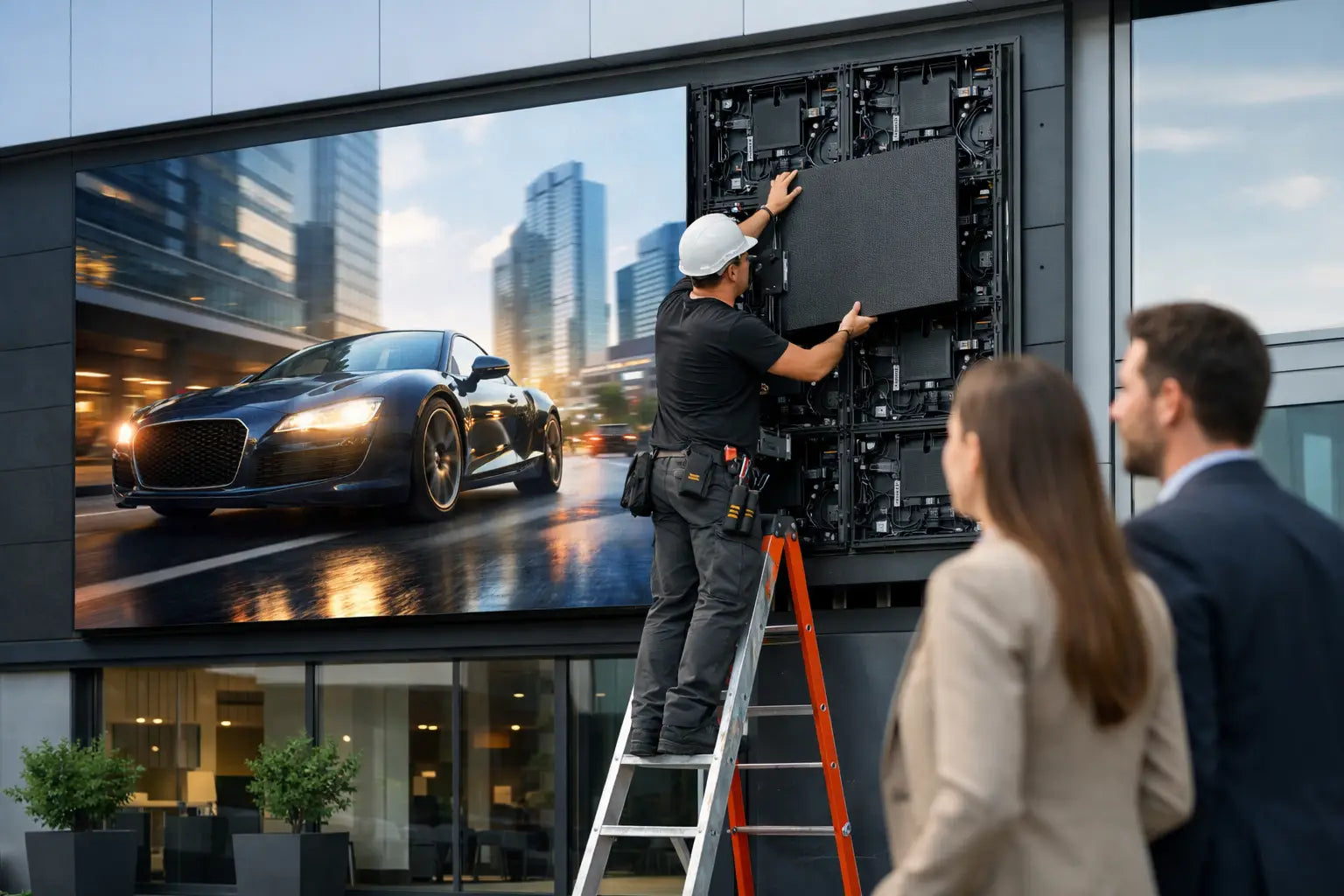 Pantalla LED modular para negocios