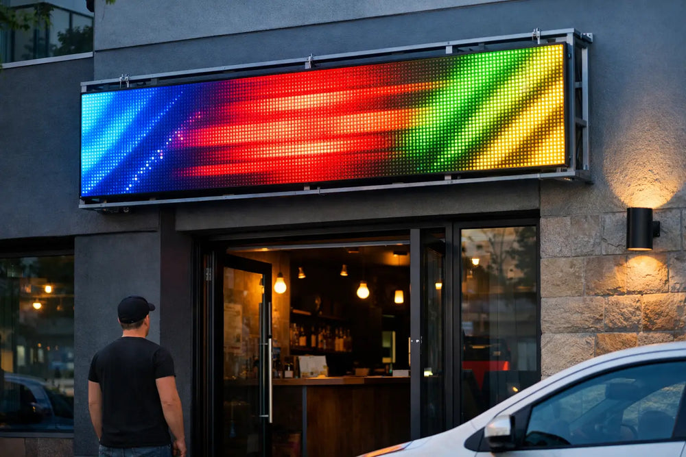Letrero LED programable para fachadas de local