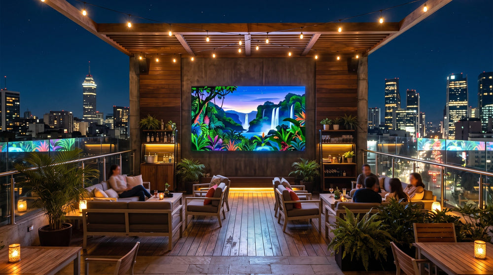 La pantalla como mueble de terraza: dónde va sin estorbar