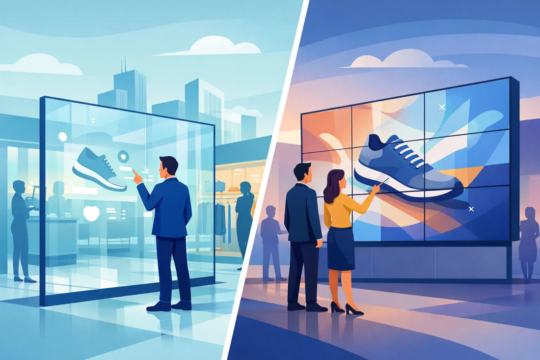 Pantalla transparente vs videowall para tu negocio
