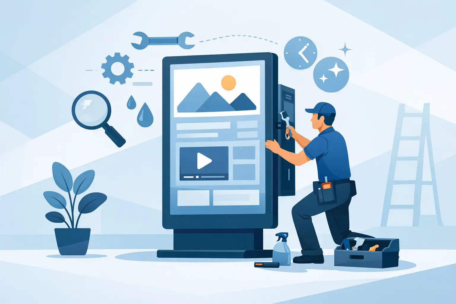 Qué mantenimiento requiere un póster digital