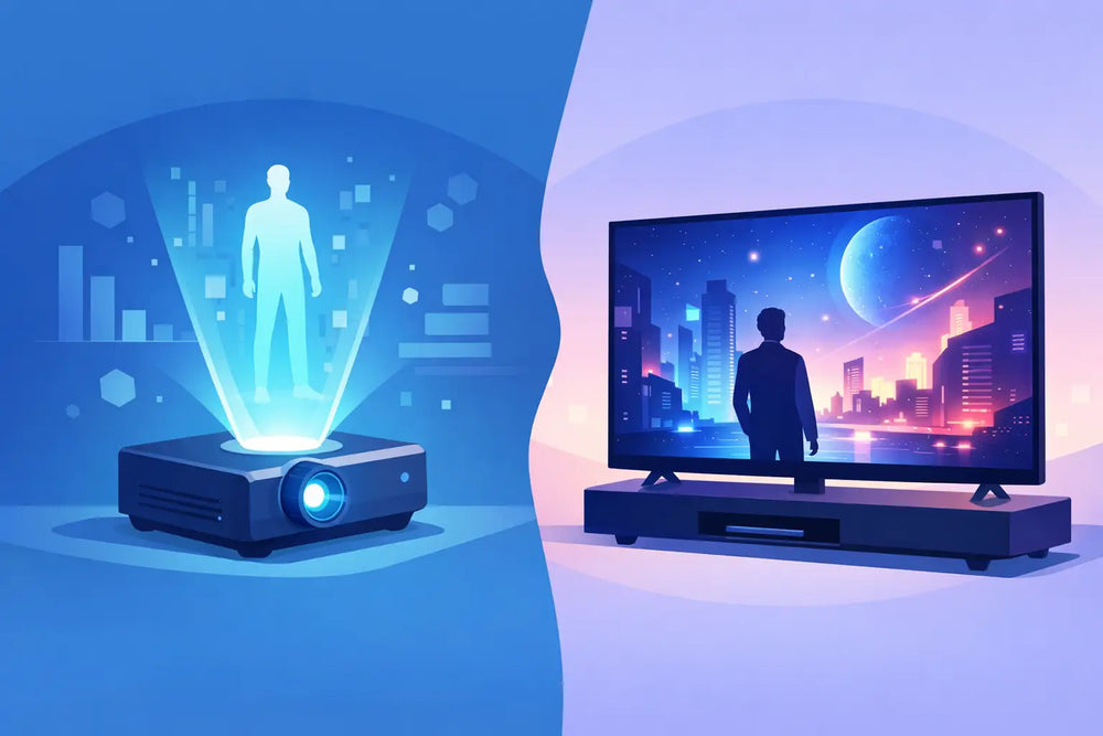 Proyector holográfico vs pantalla LED