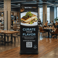 Póster LED plegable M2MEDIA Publicidad para un restaurante